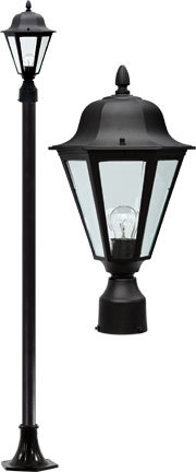 Dabmar GM1301-LED6-B - DANIELLA POST LIGHT FIX W/ CLEAR GLASS LED 6W 85-265V