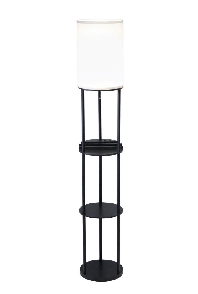 Charging Station Shelf Floor Lamp