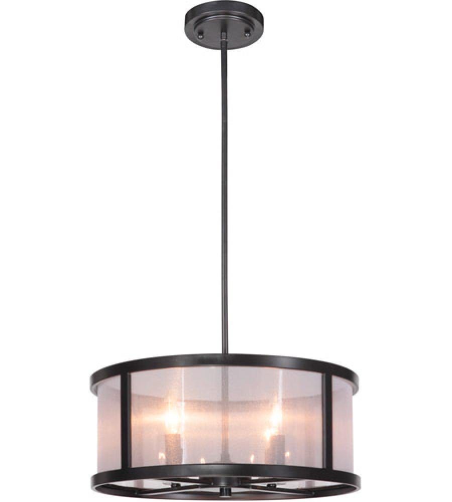 Danbury 4 Light Pendant in Matte Black