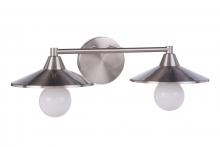 Craftmade 12519BNK2 - Isaac 2 Light Vanity in Brushed Polished Nickel