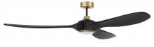 Craftmade EVY84FBSB3 - Envy 84" 3-Blade Ceiling Fan in Flat Black/Satin Brass w/ Flat Black Blades