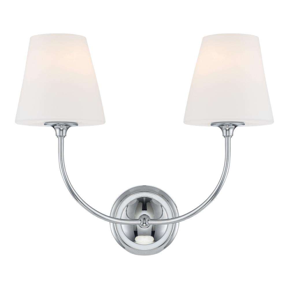 Libby Langdon for Crystorama Sylvan 2 Light Polished Chrome Sconce