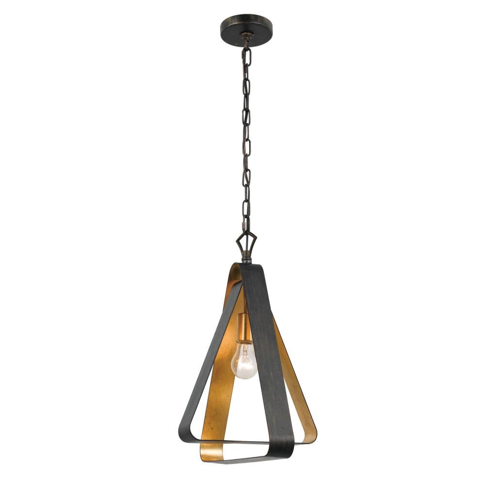 Luna 1 Light English Bronze + Antique Gold Pendant