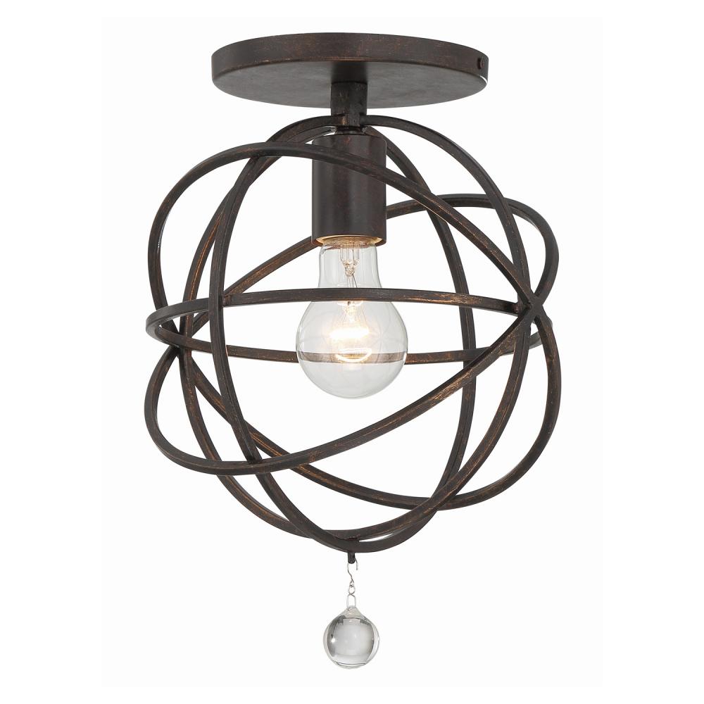 Solaris 1 Light English Bronze Semi Flush Mount