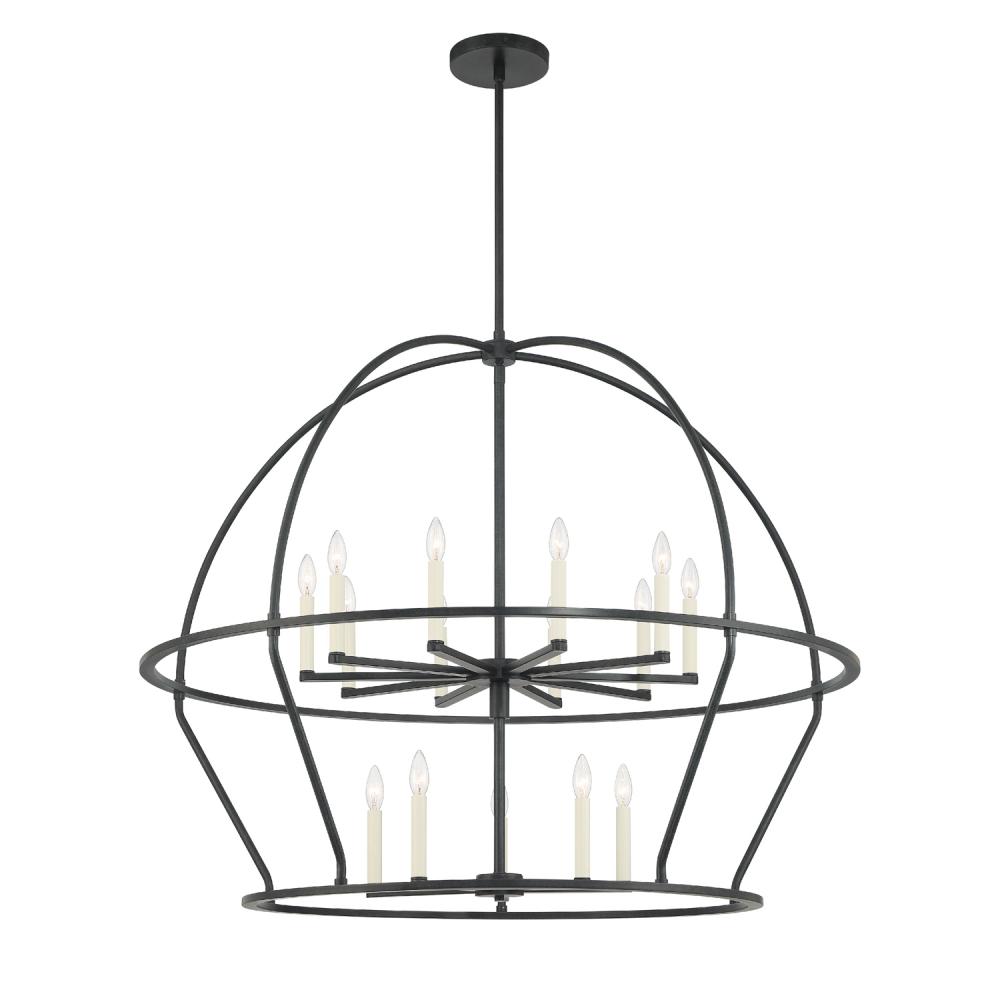 Abbott 15 Light Black Chandelier