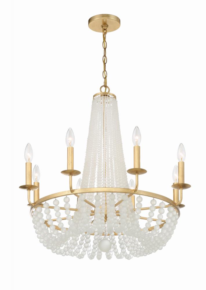 Bella 8 Light Antique Gold Chandelier