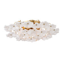 Crystorama ESM-4000-AG-WH - Esme 22.5'' Aged Brass Semi Flush Mount