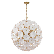 Crystorama ESM-4009-AG-WH - Esme 28'' Aged Brass Chandelier