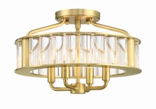 Crystorama FAR-6000-AG - Libby Langdon for Crystorama Farris 4 Light Aged Brass Semi Flush Mount