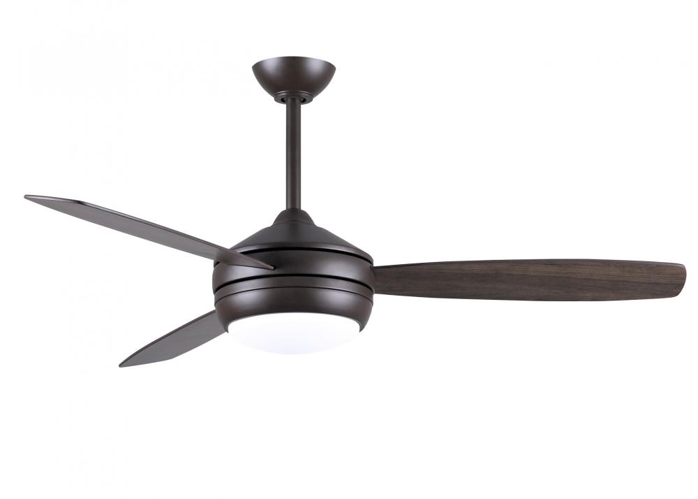 T-24 52" Ceiling Fan in Textured Bronze and reversible Gray Ash/Walnut Blades