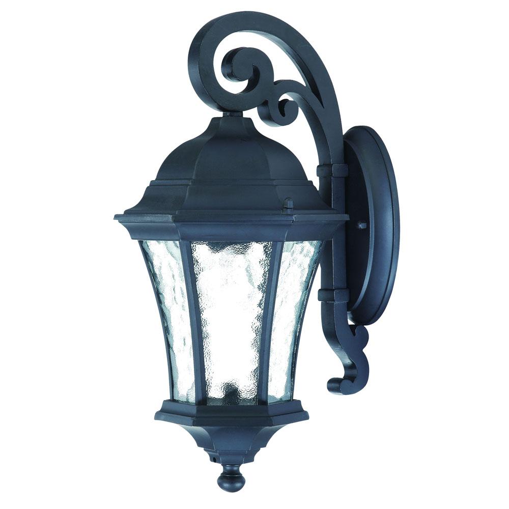 Waverly Collection Wall-Mount 1-Light Outdoor Matte Black Light Fixture