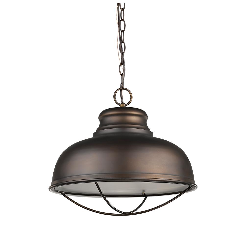 Ansen Indoor 1-Light Pendant W/Metal Shade In Oil Rubbed Bronze