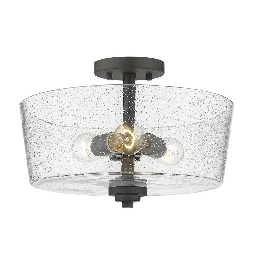 Rowe 3-Light Oil-Rubbed Bronze Semi-Flush Mount