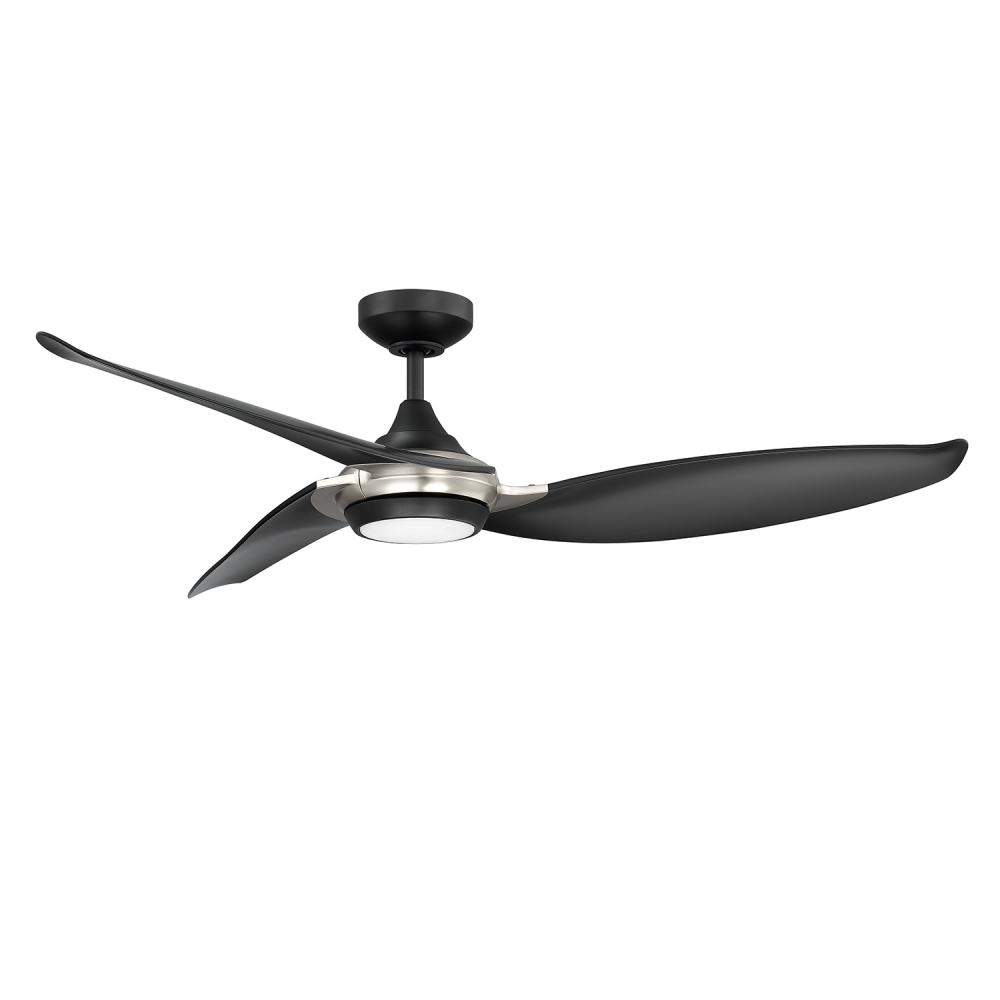 VIRTUA 52 in. LED Black & Satin Nickel DC motor Ceiling Fan