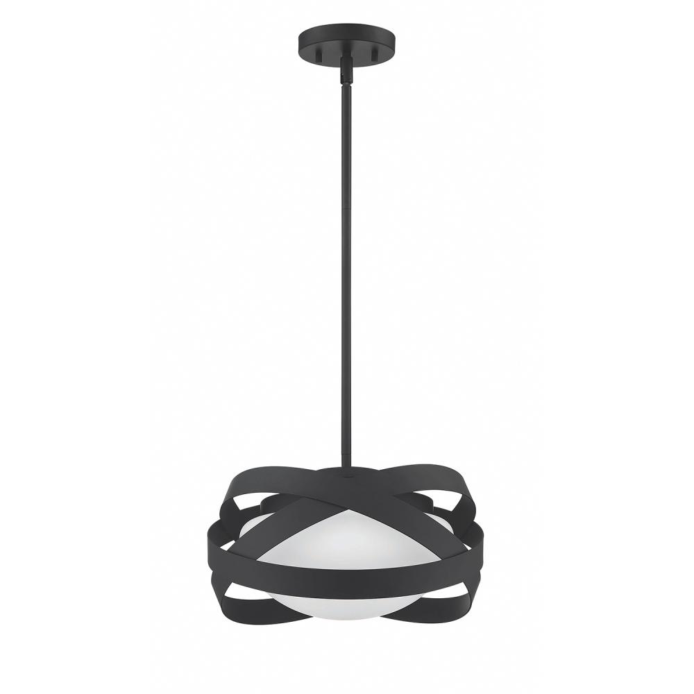 SATURN 1-Light Black Pendant