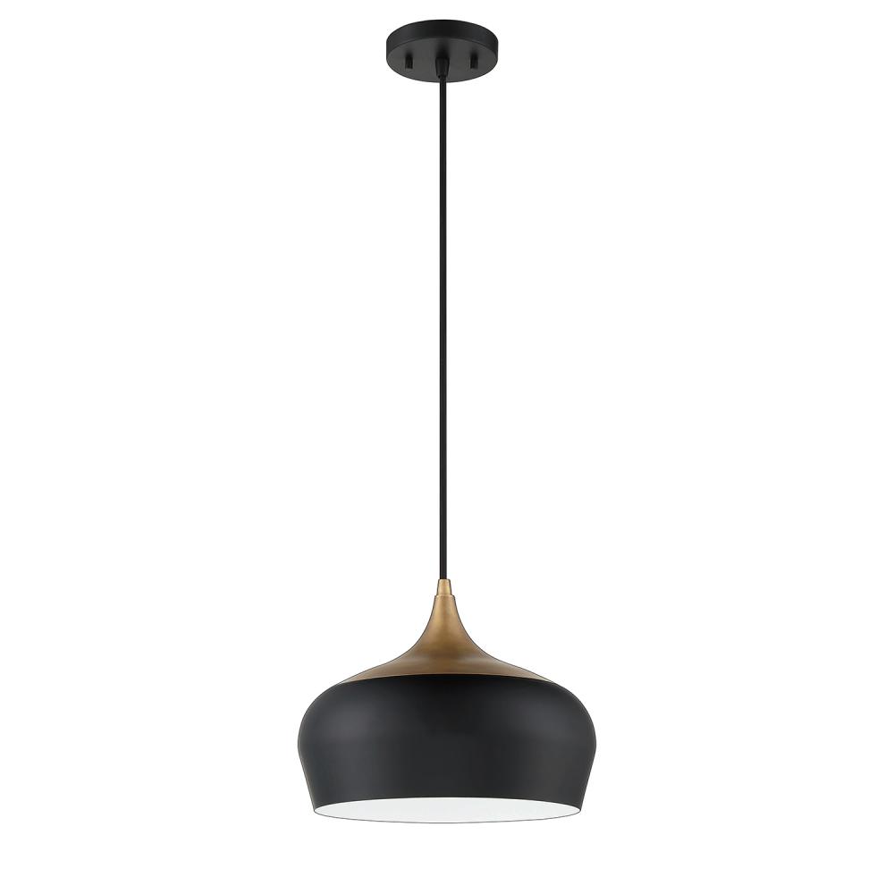 ORIAN 1-Light Black & Brass Pendant