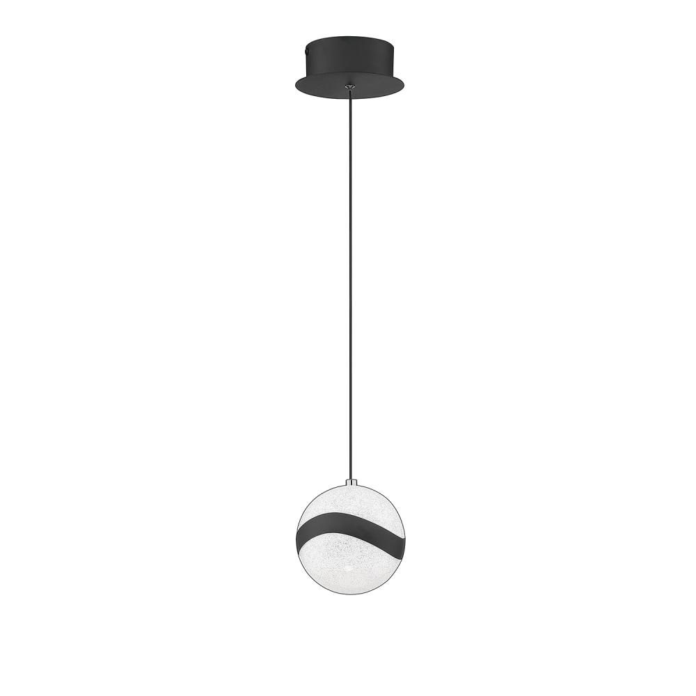 MYSTYKE 6 in. 1-Light Black LED Pendant