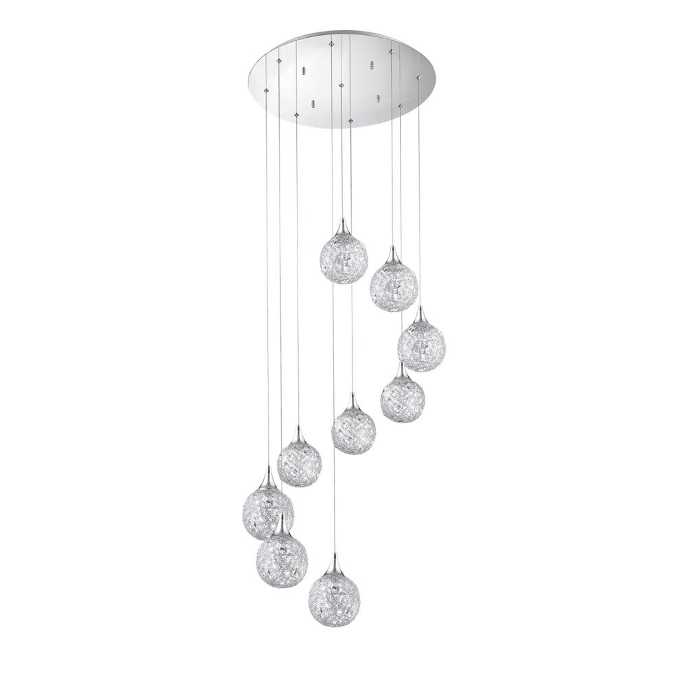 SOLARO series 9-Light Chrome Pendant Pan