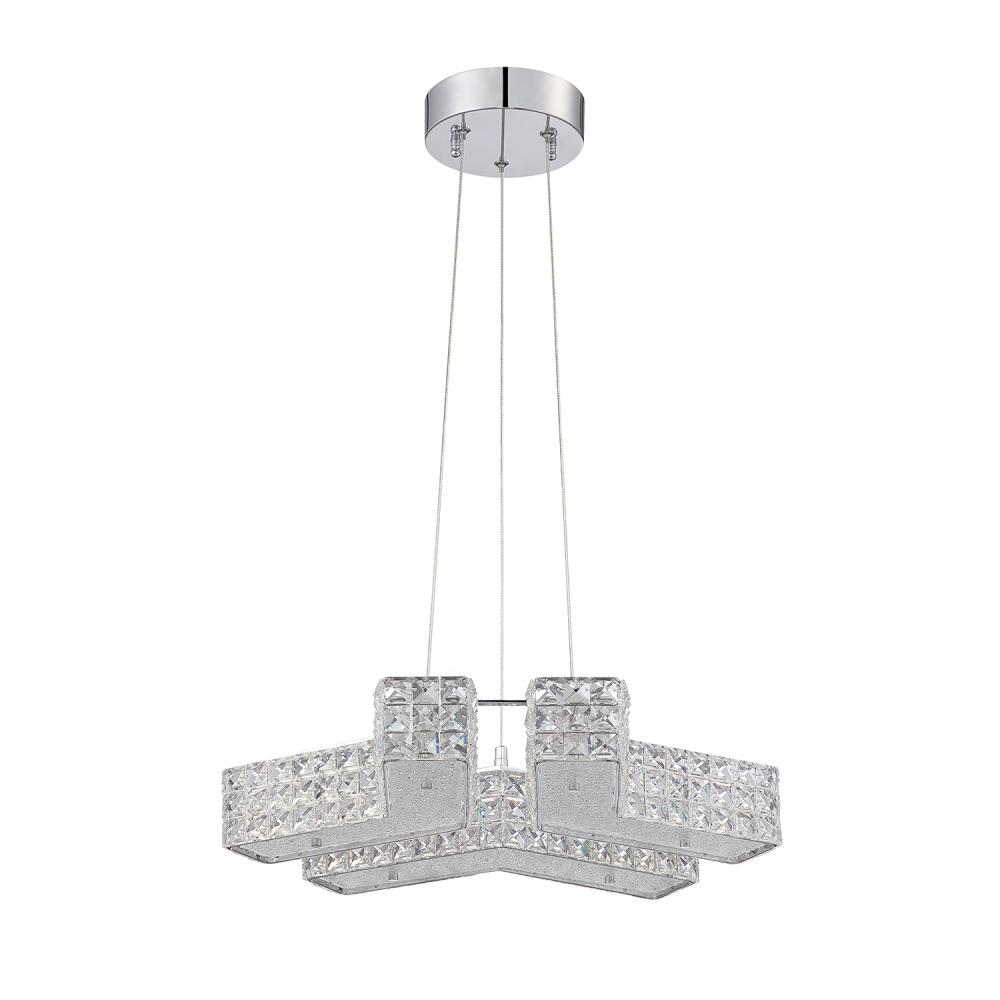 CARINA series 6 Light 20 in. Optic Crystal Pendant in a Chrome finish