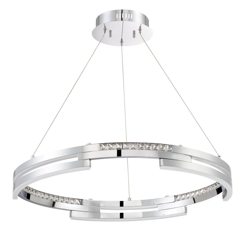 SATERN series 50 Watt Black Stainless Integrated LED Ring Pendant
