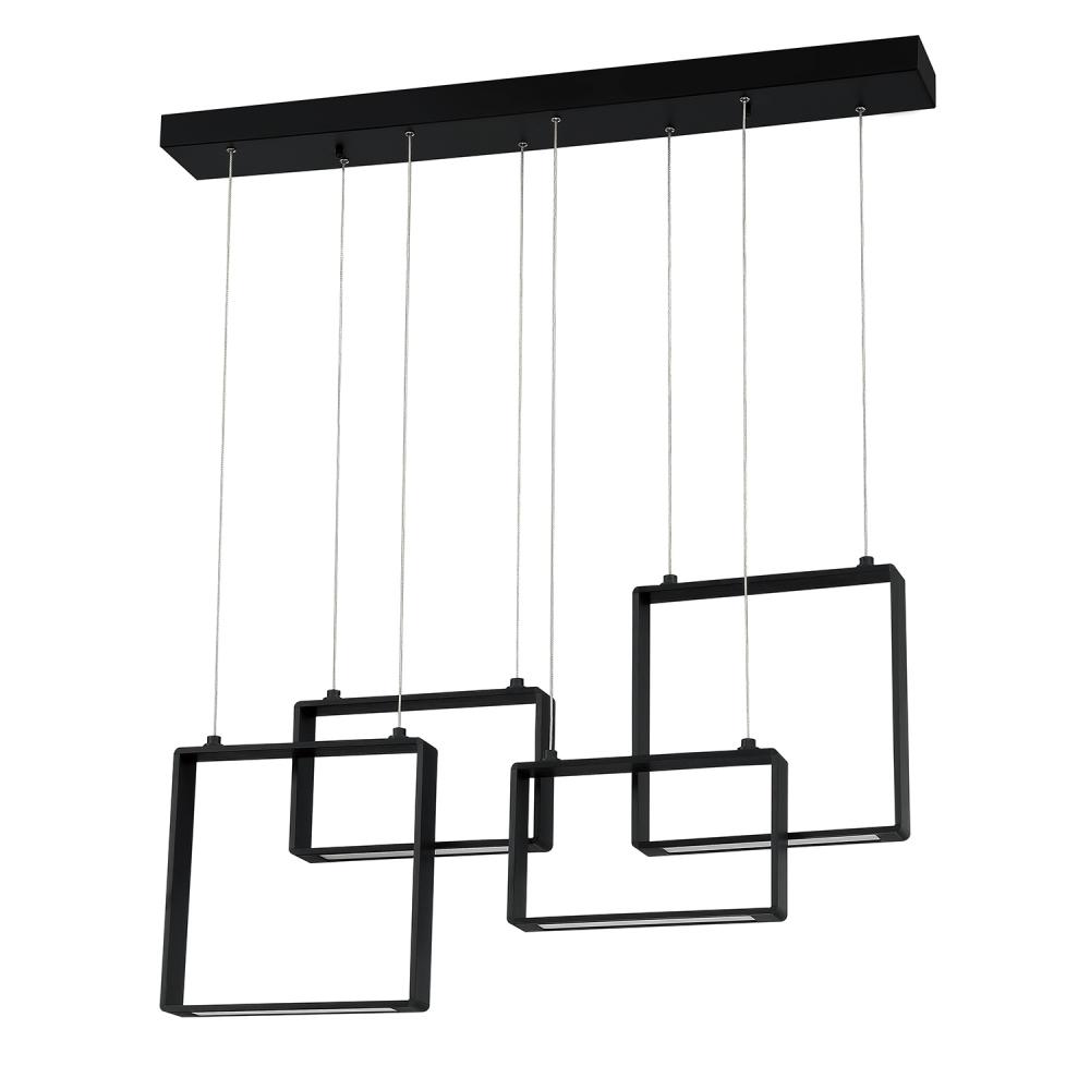 QUADRON 4-Light Black LED Pendant Bar