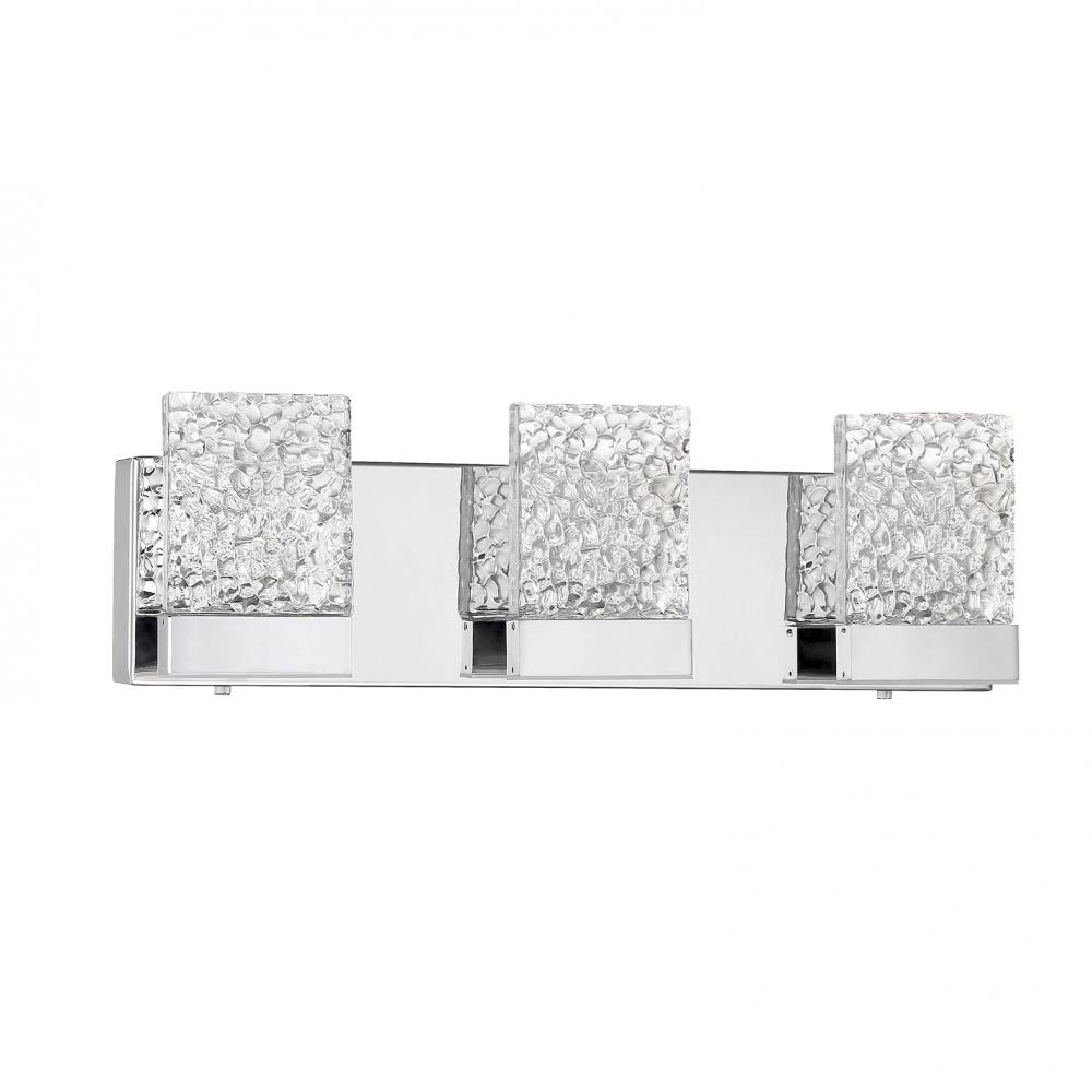 ASTRON 3-Light-LED Chrome Vanity Light with Glass style #1