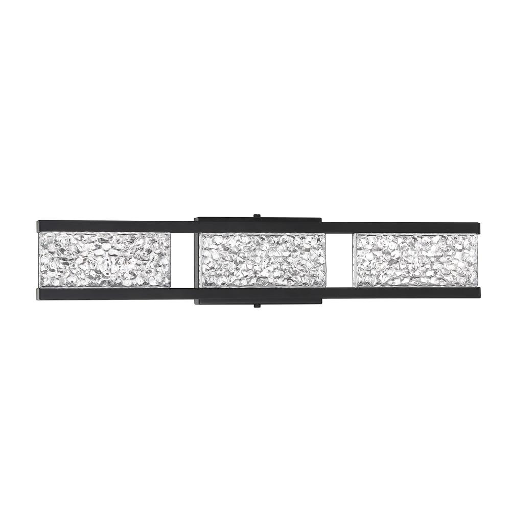 CALLAVIO 3-Light-LED Black Vanity Light with Glass style #1