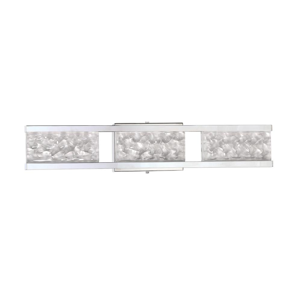 CALLAVIO 3-Light-LED Chrome Vanity Light with Glass style #6