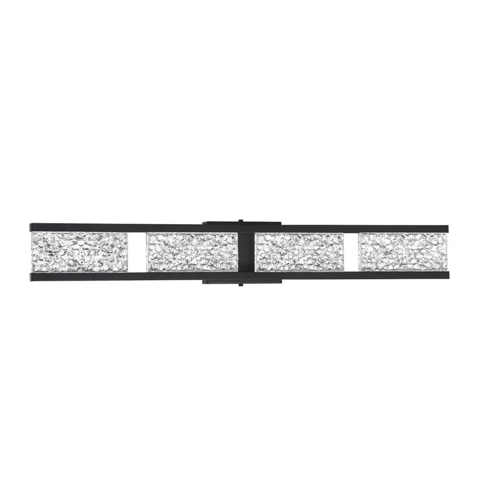 CALLAVIO 4-Light-LED Black Vanity Light with Glass style #1