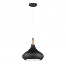 Kendal PF138-BLK/BRS - MEDINA 1-Light Black & Brass Pendant