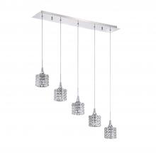 Kendal PF61-5LBR-CH - LUSTRA series 5-Light Chrome Pendant Bar