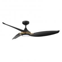 Kendal AC22752-BLK/OCB - VIRTUA 52 in. LED Black & Oilcan Brass DC motor Ceiling Fan