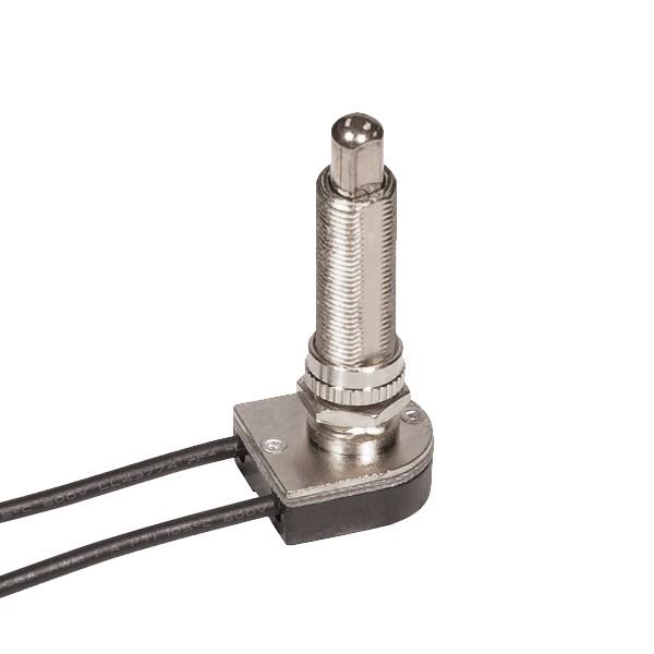 On-Off Metal Push Switch; 1-1/2" Metal Bushing; Single Circuit; 6A-125V, 3A-250V Rating; 6"