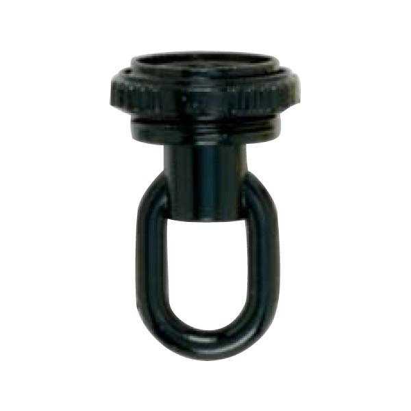1/8 IP Screw Collar Loop With Ring; 25lbs Max; Glossy Black Finish