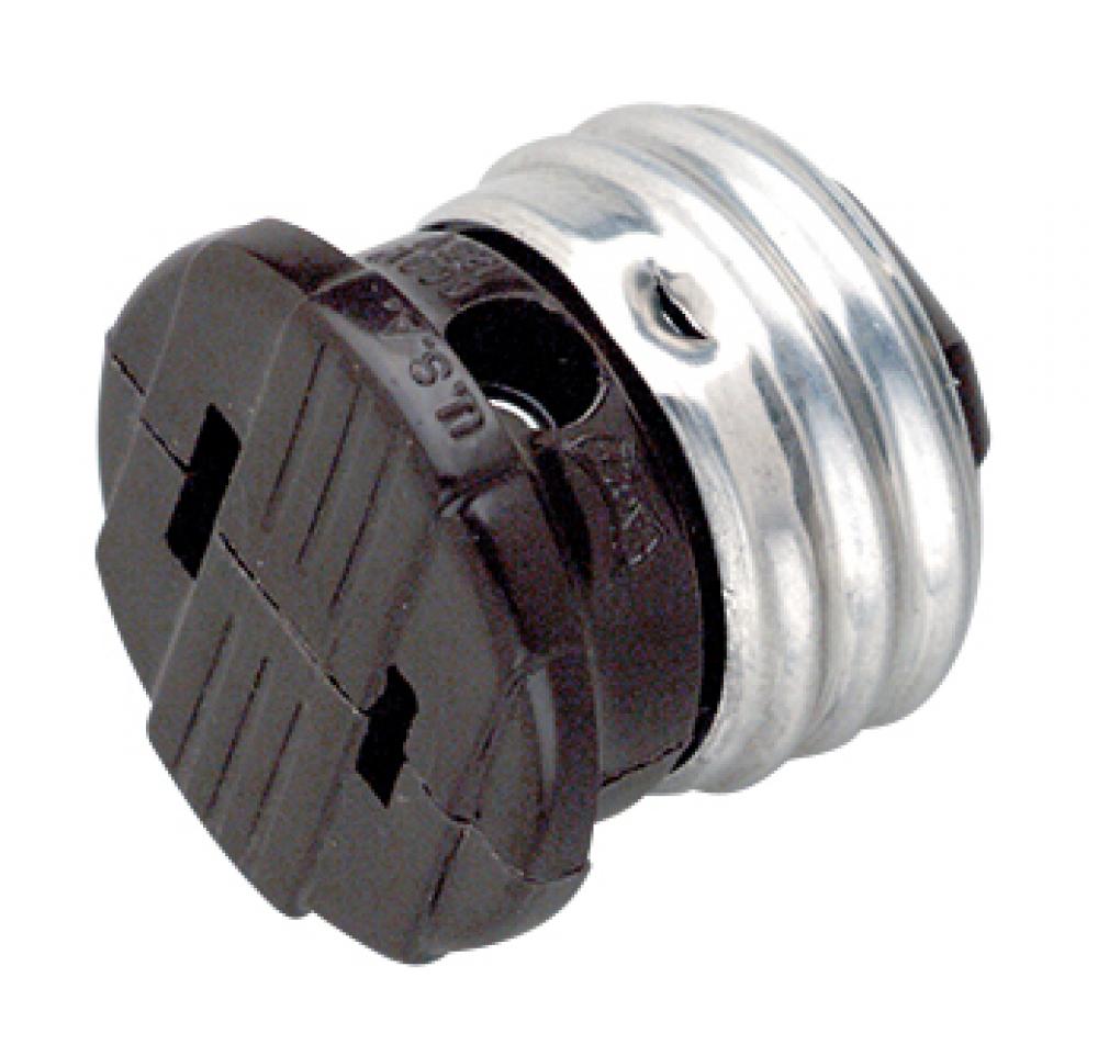 Polarized Socket Plug Adapter; Medium Base; 660W; 125V; Brown Finish