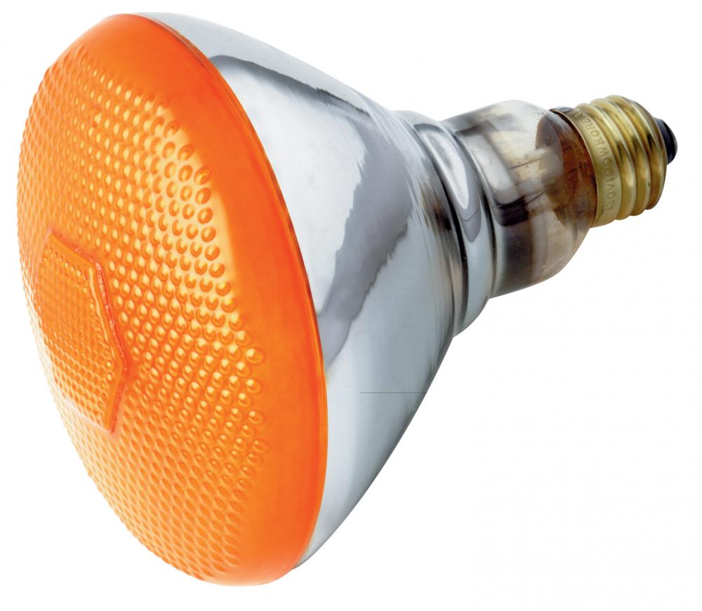 100 Watt BR38 Incandescent; Amber; 2000 Average rated hours; Medium base; 120 Volt