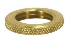 Satco Products Inc. 90/003 - Brass Round Knurled Locknut; 9/16" Diameter; 1/8 IP; 3/32" Thick; Burnished And Lacquered
