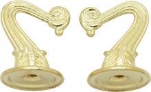 Satco Products Inc. 90/450 - Die Cast Swag Hook Kit; Brass Plated Finish; Kit Contains 2 Hooks With Hardware; 10lbs Max