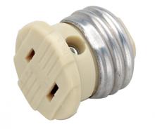 Satco Products Inc. 90/546 - Polarized Socket Plug Adapter; Medium Base; 660W; 125V; Ivory Finish