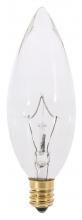 Satco Products Inc. A3682 - 25 Watt BA9 1/2 Incandescent; Clear; 2500 Average rated hours; 193 Lumens; Candelabra base; 130 Volt