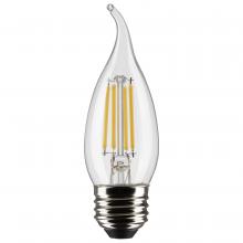 Satco Products Inc. S21318 - 5.5 Watt CA10 LED; Clear; Medium base; 90 CRI; 2700K; 120 Volt