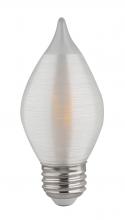 Satco Products Inc. S22713 - 4 Watt C15 LED; Satin Spun; Clear; Medium base; 2700K; 300 Lumens; 120 Volt; Carded