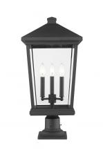 Z-Lite 568PHXLR-533PM-BK - 3 Light Outdoor Pier Mounted Fixture