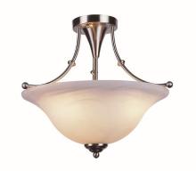 Trans Globe 6540 BN - Perkins 3-Light Armed Semi Flush Indoor Ceiling Light with Glass Bowl Shade