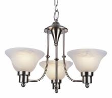 Trans Globe 6544 BN - Perkins 3-Light, 3-Shade Glass Bell Chandelier with Chain