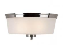 Trans Globe 70335 BN - Fusion Collection 2-Light Shaded Flush Mount Indoor Ceiling Light