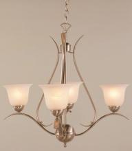 Trans Globe 9280 BN - Aspen Collection 1-Tier Chandelier with Glass Bell Shades and Metal Branch Arms