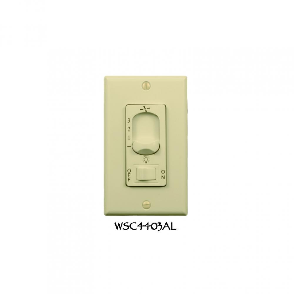 Dual Fan Light Wall Control ALMOND