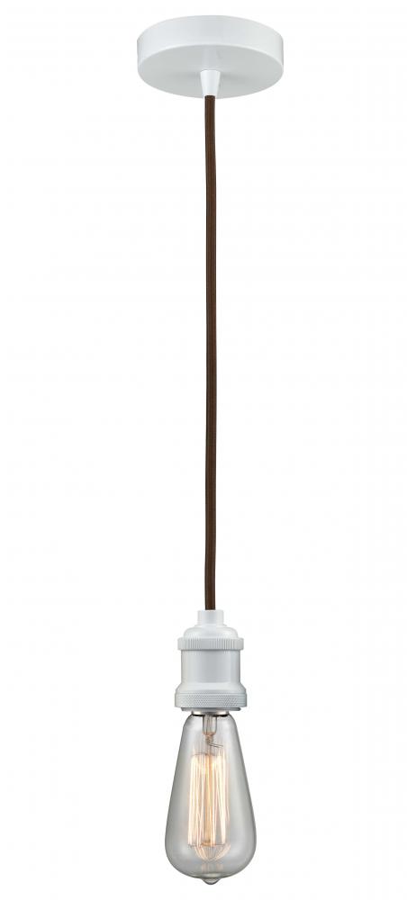 Edison - 1 Light - 2 inch - White - Cord hung - Mini Pendant