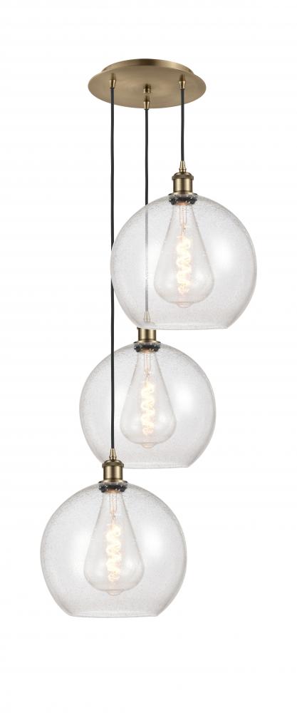 Athens - 3 Light - 18 inch - Antique Brass - Cord Hung - Multi Pendant